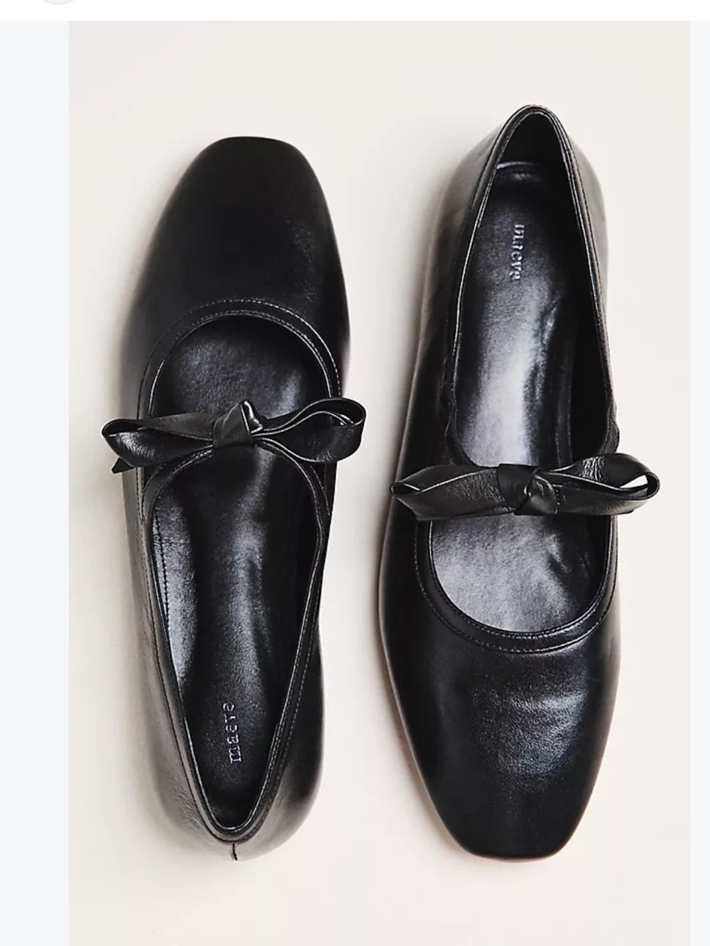 Maeve Knotted Bow Mary Jane Flats Black Sz 39